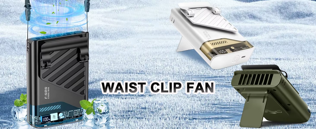 Air Outlet Portable Waist Fan with Belt Clip, Silent Hanging Neck Fan, Rechargeable Mini Cooling Fan for Outdoor Travel Office