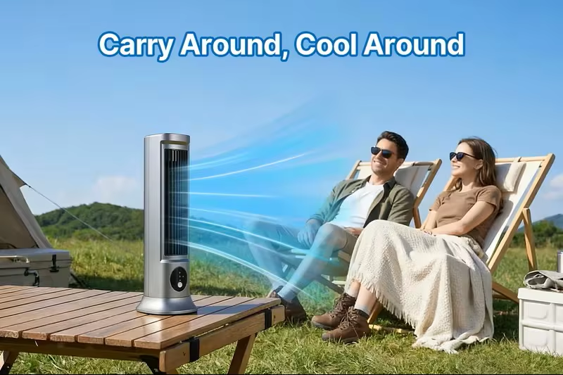 AOFEN Desktop Tower Fan, 2026 New Cross-Border Bladeless Desktop Tower Fan, Dual-Use for Desk or Floor, Air Circulation Fan for Dorm, Bedroom, Study, Living Room, Small Home Use