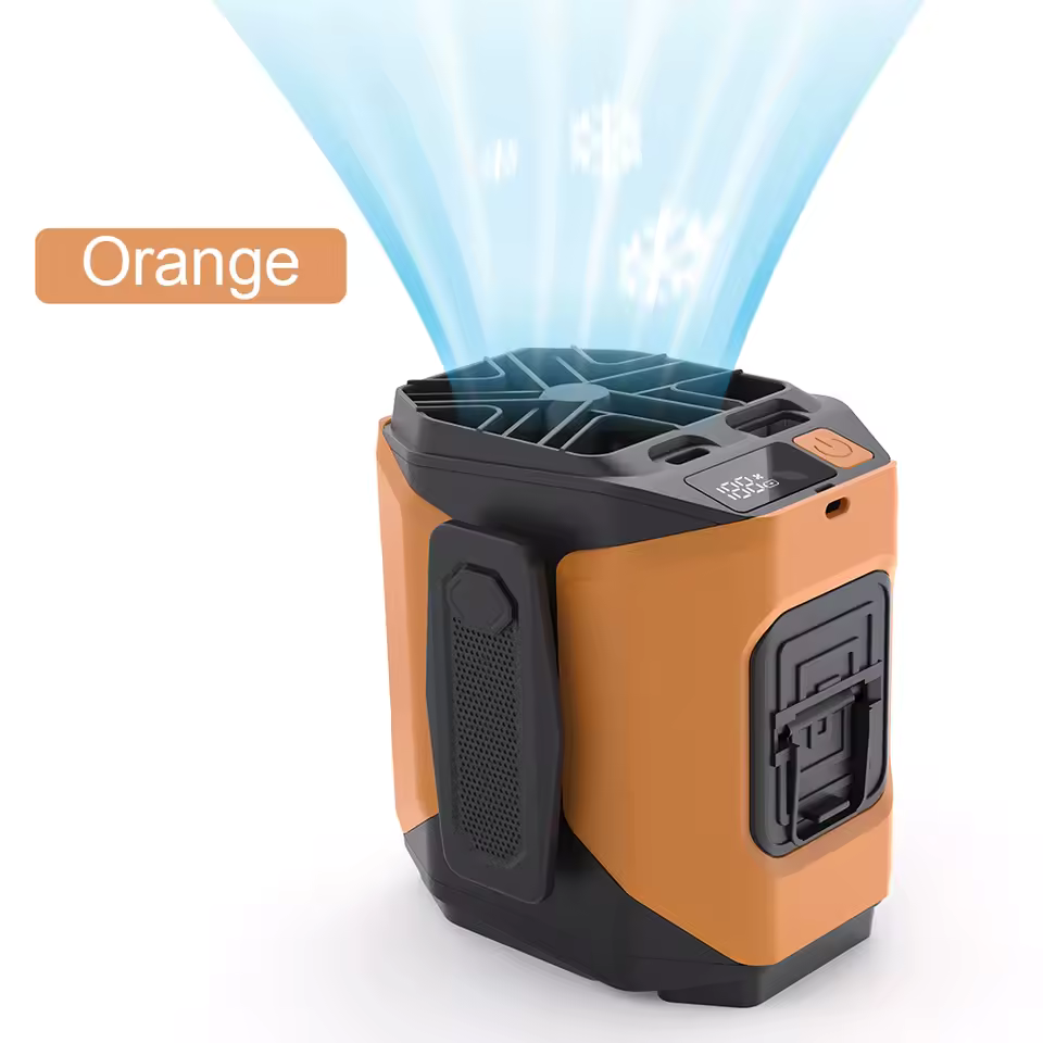 20000mAh Rechargeable Waist Fan Portable Hands Free Mini Fan With Power Bank Flashlight 5 Speeds For Outdoor Activities