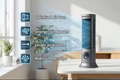 AOFEN Desktop Tower Fan, 2026 New Cross-Border Bladeless Desktop Tower Fan, Dual-Use for Desk or Floor, Air Circulation Fan for Dorm, Bedroom, Study, Living Room, Small Home Use