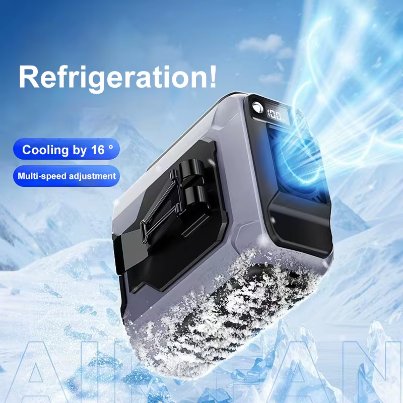 2026 Summer Waist Fan Portable Handheld Hanging Neck Fan Ultra-Strong Wind with Phone Charging LED Light for Outdoor Working