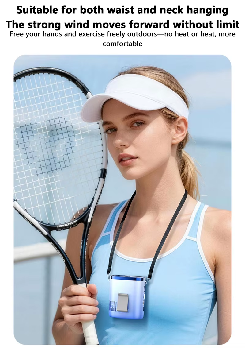 Lenovo Portable Waist Fan 100-Speed Strong Wind Rechargeable Neck Fan Quiet Long Battery Life Clip-on Fan for Outdoor Hiking