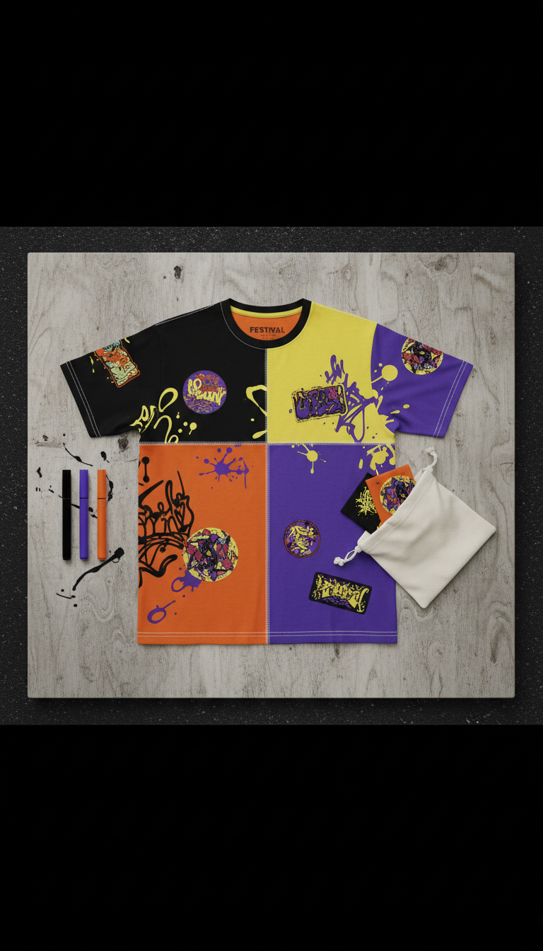 Festival Yellow Patchwork Tee