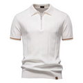 AIOPESON Men's Solid Color Sport Zipper Polo Shirt Athletic Social Polo Shirts for Men Office Slim Fit Polo