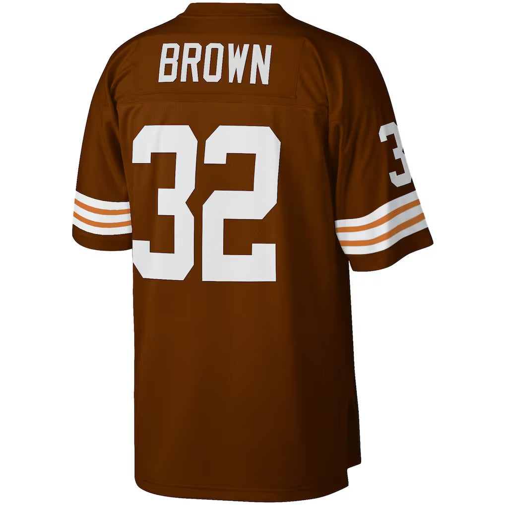 My Store C.Browns #32 Jim Brown Mitchell & Ness Brown Big & Tall Retired Player Replica Stitched Jerseys