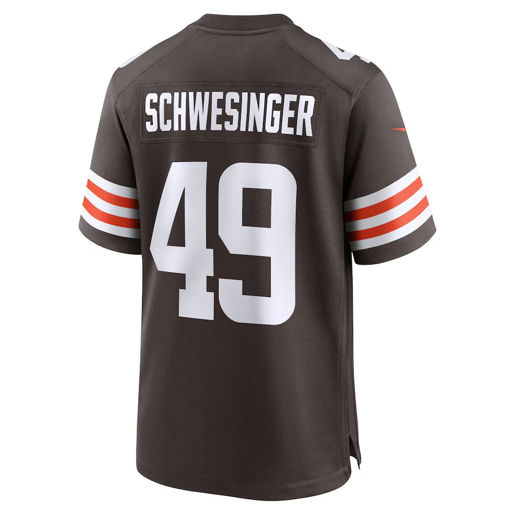 My Store C.Browns #49 Carson Schwesinger Brown 2025 Draft Game Stitched Jerseys