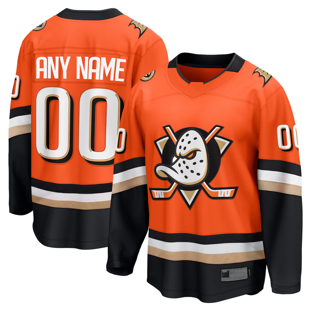 My Store Custom A.Ducks Orange Home Breakaway Jerseys