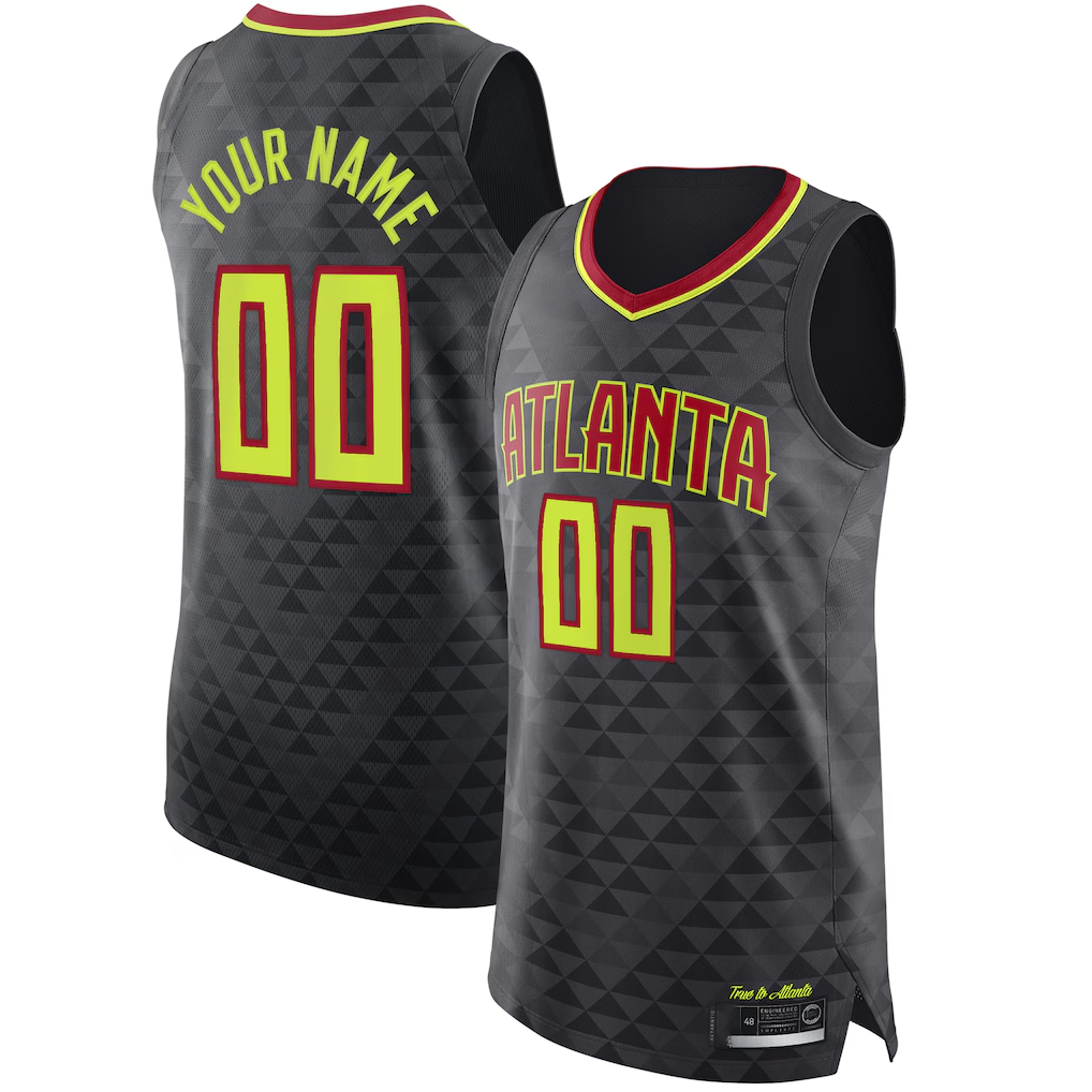My Store Custom A.Hawks Black Authentic Jerseys - Icon Edition