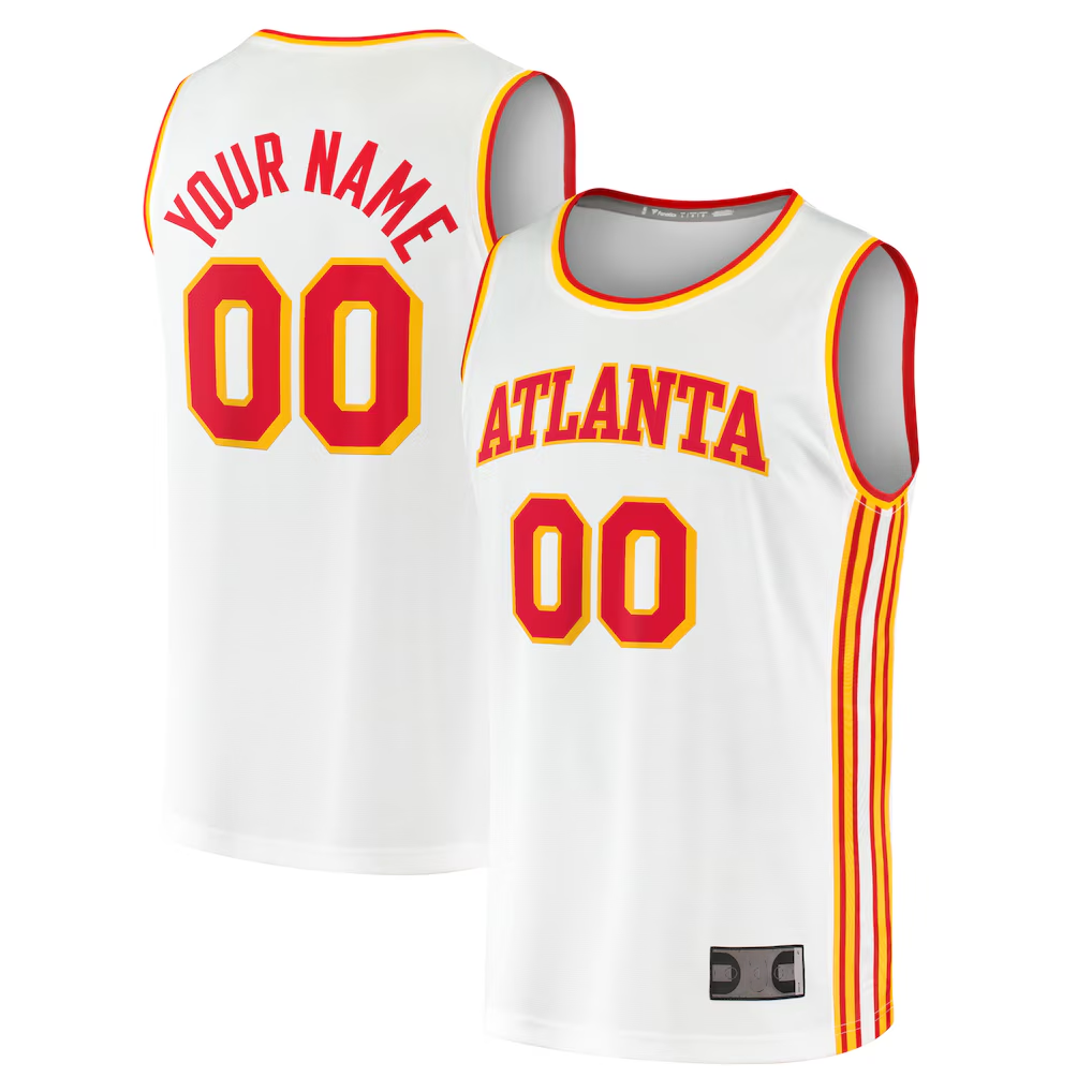 My Store Custom A.Hawks White Fast Break Replica Jerseys - Association Edition