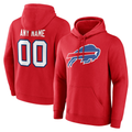 My Store Custom B.Bills Red Team Authentic Personalized Name & Number Hoodie Stitched Jerseys