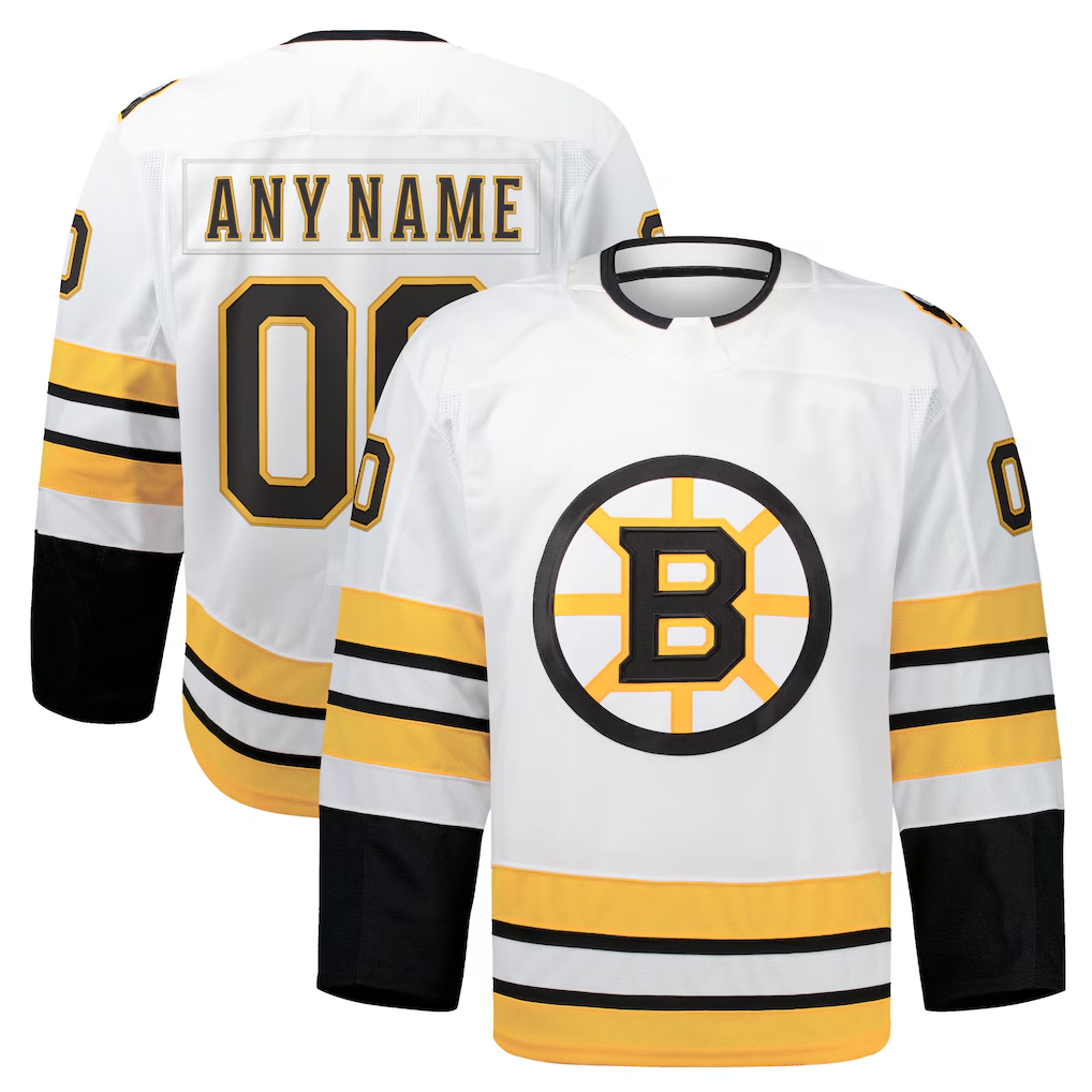 My Store Custom B.Bruins White Away Authentic Pro Stitched Jerseys