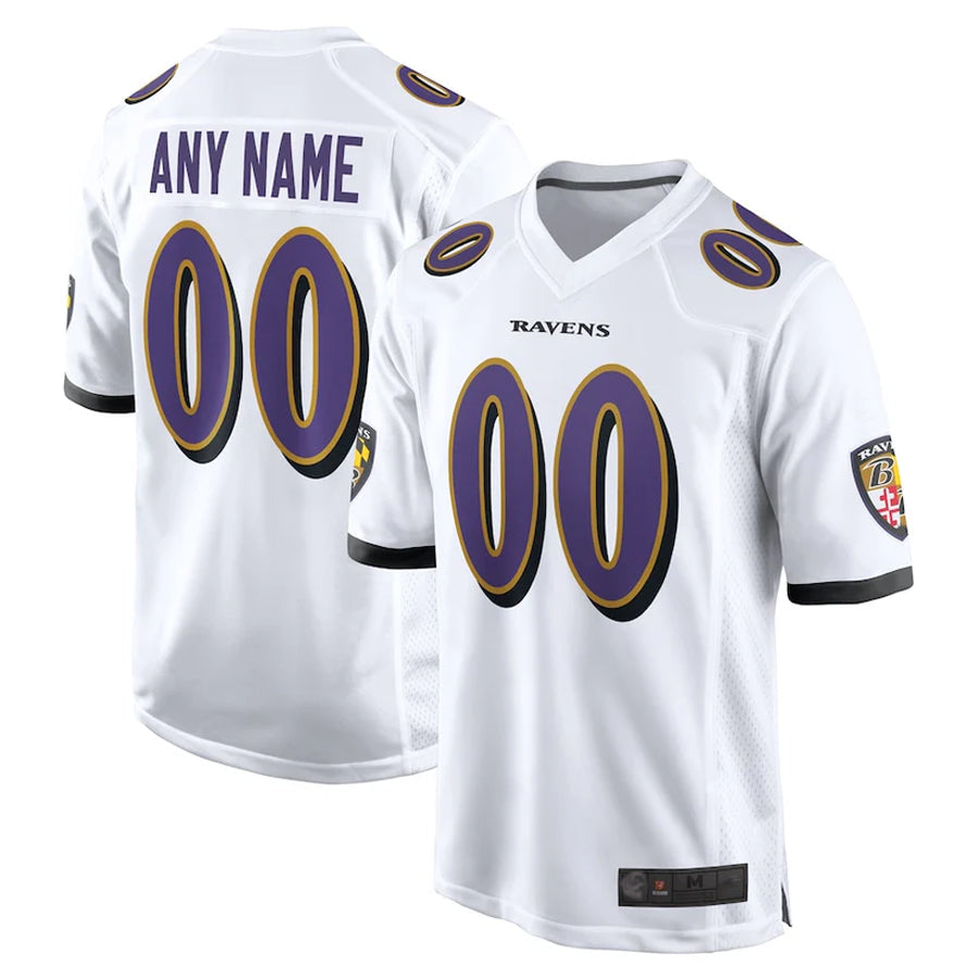 My Store Custom B.Ravens White Home Game Stitched Jerseys