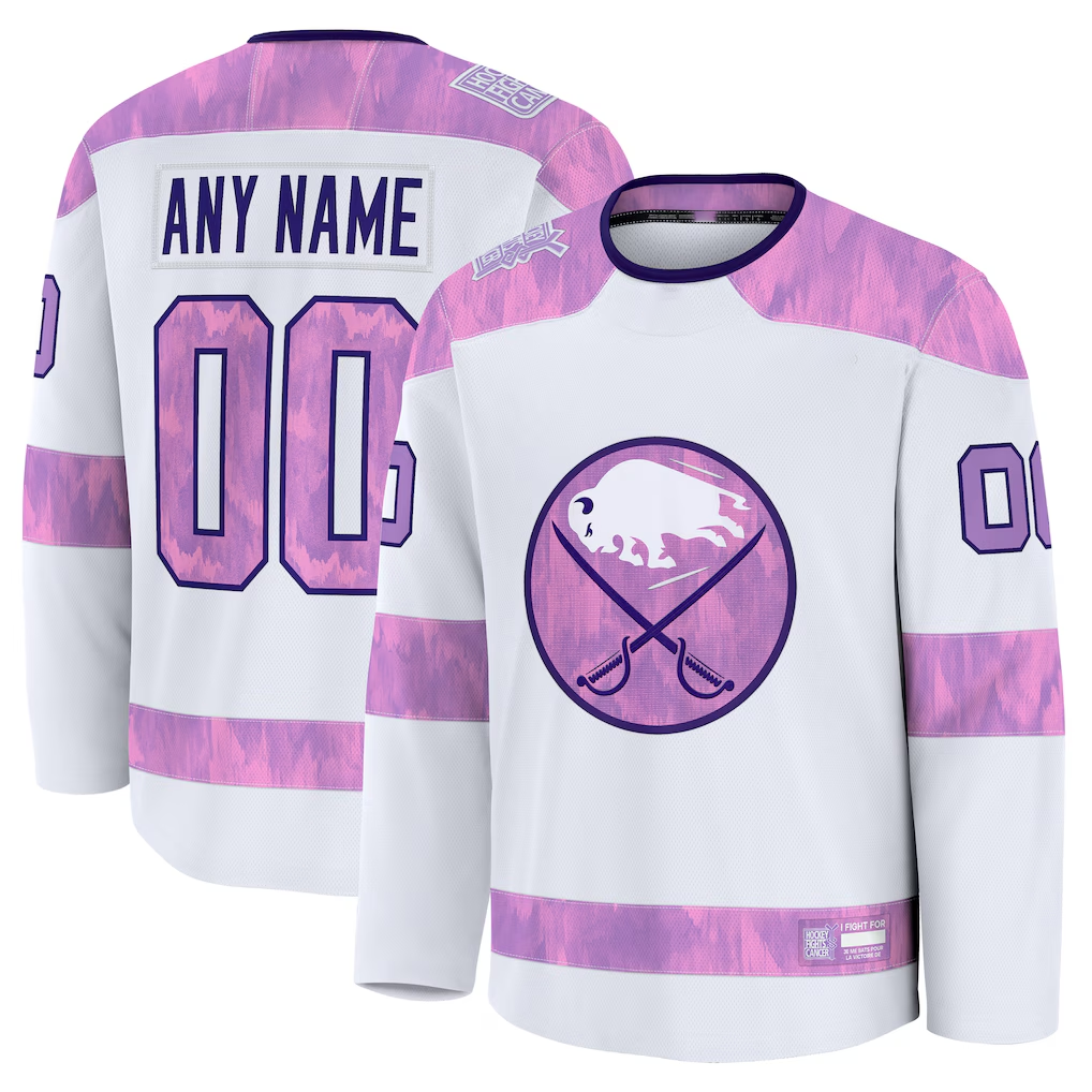 My Store Custom B.Sabres White 2024 Hockey Fights Cancer Practice Stitched Jerseys