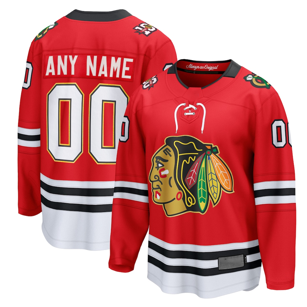 My Store Custom C.Blackhawks Red Centennial Breakaway Jerseys