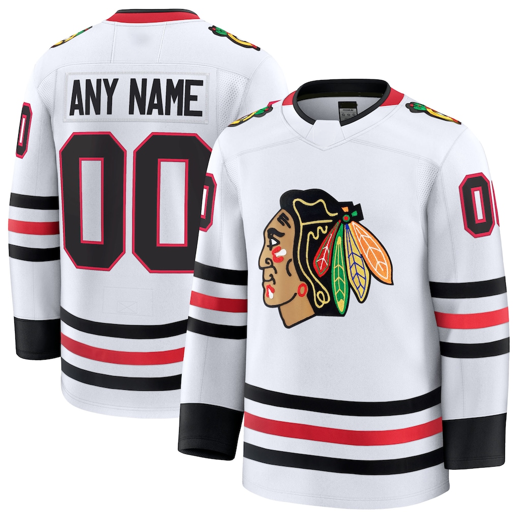 My Store Custom C.Blackhawks White Away Premium Jerseys