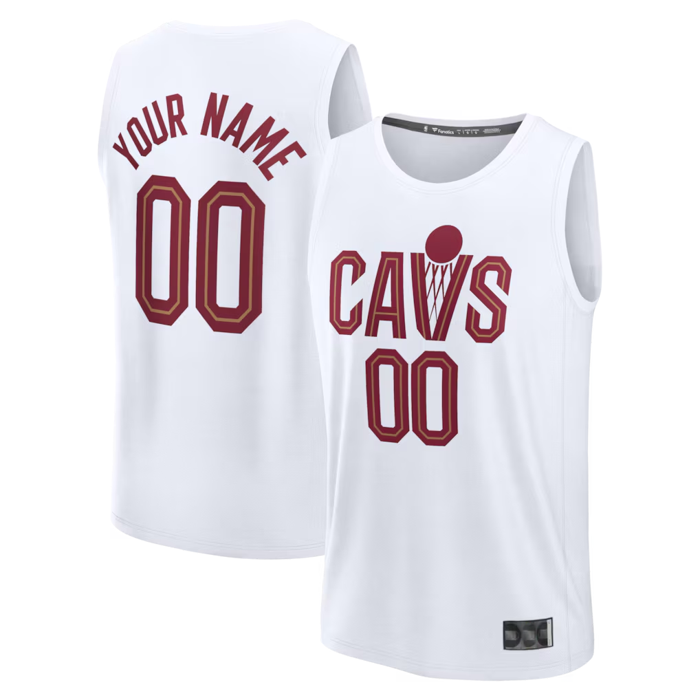 My Store Custom C.Cavaliers White Fast Break Jerseys - Icon Edition