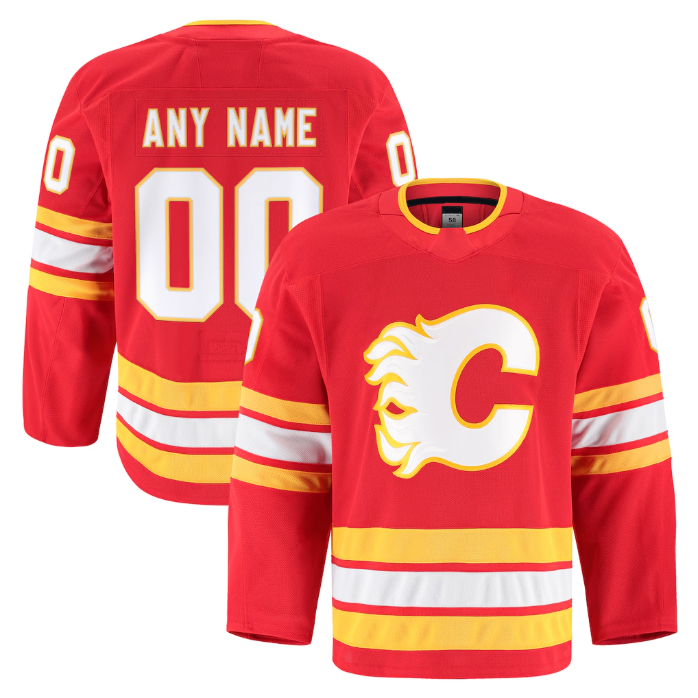 My Store Custom C.Flames Red Home Authentic Pro Jerseys