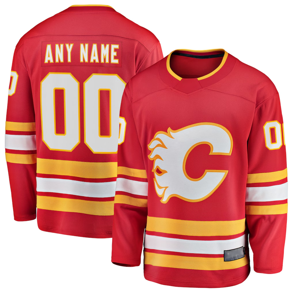 My Store Custom C.Flames Red Home Breakaway Jerseys