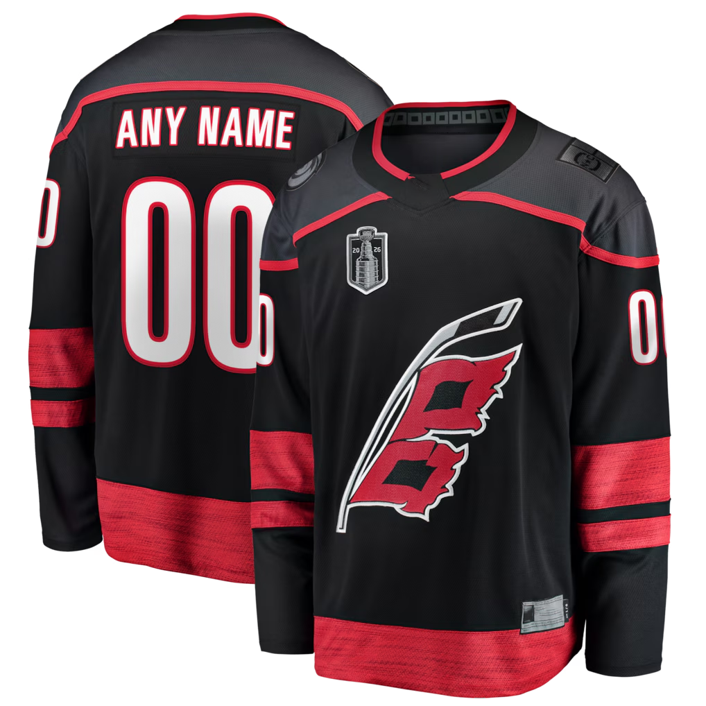 My Store Custom C.Hurricanes Black 2026 Stanley Cup Champions Home Breakaway Custom Stitched Jerseys