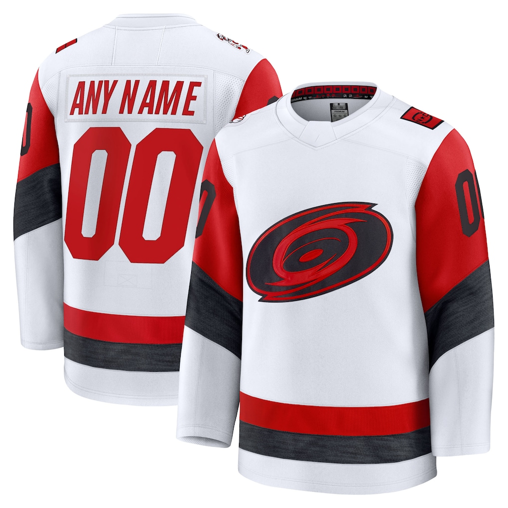 My Store Custom C.Hurricanes White Away Premium Stitched Jerseys