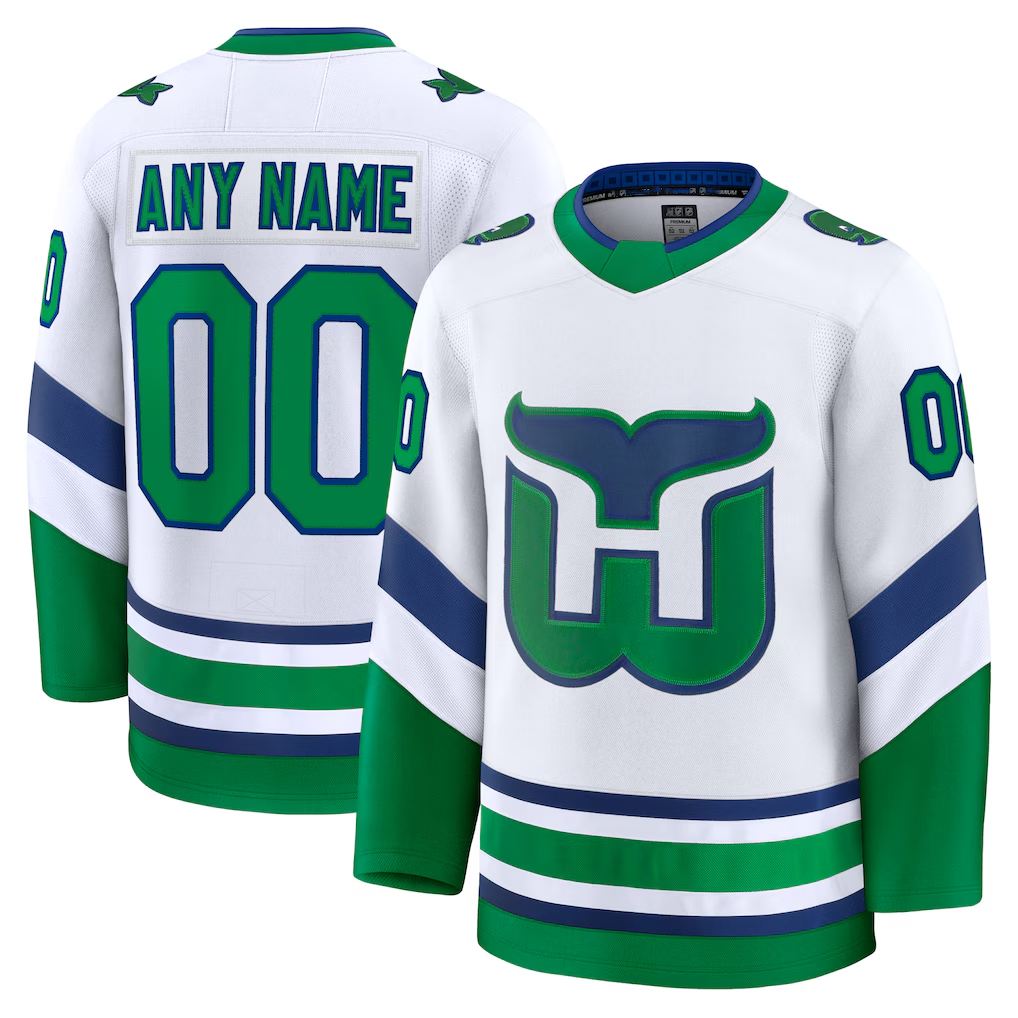 My Store Custom C.Hurricanes White Throwback Premium Stitched Jerseys