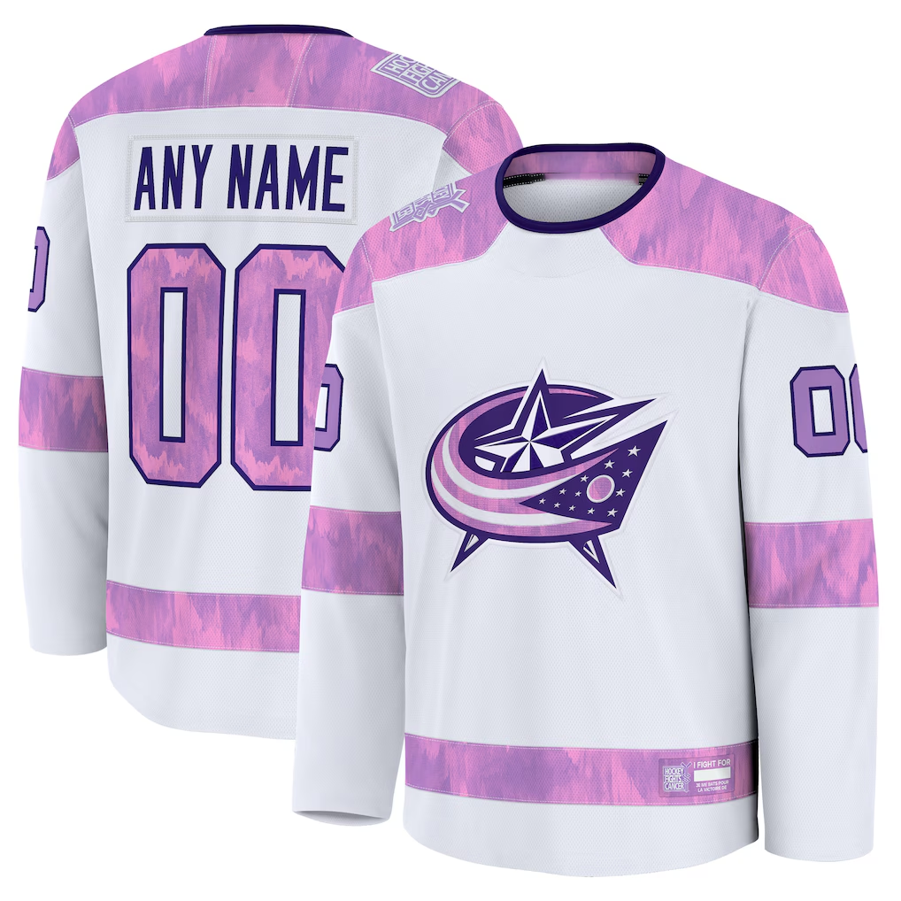 My Store Custom CB.Jackets White 2024 Hockey Fights Cancer Practice Jersey