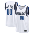 My Store Custom D.Mavericks White Fast Break Jerseys - Association Edition
