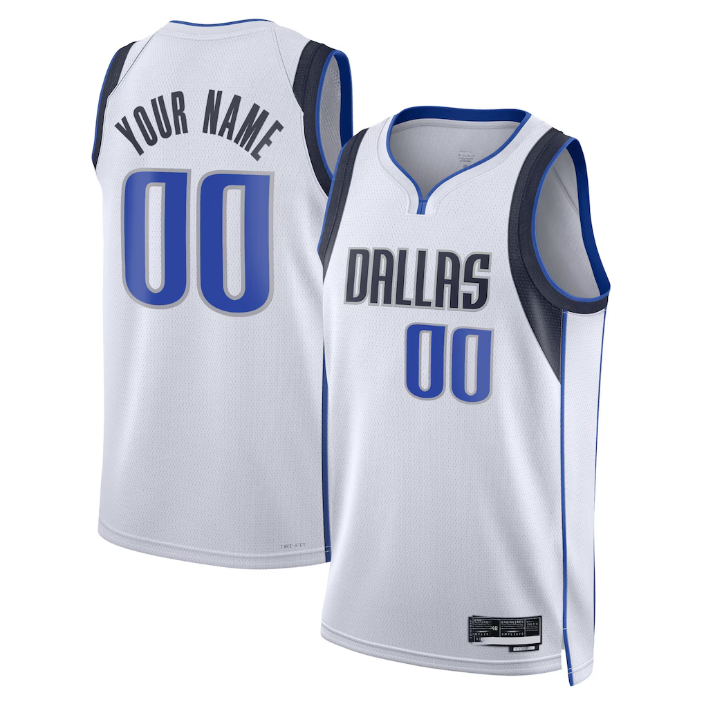 My Store Custom D.Mavericks White Swingman Jerseys - Association Edition