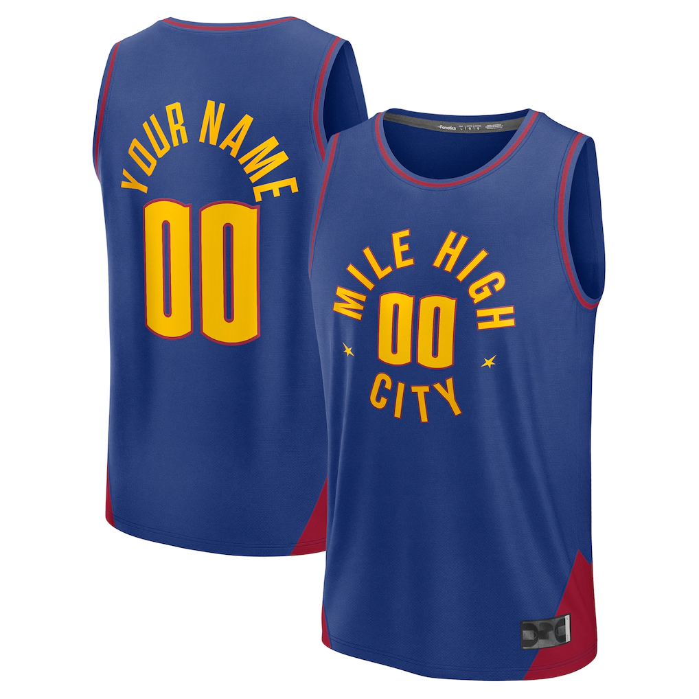 My Store Custom D.Nuggets  Blue Fast Break Jerseys - Statement Edition