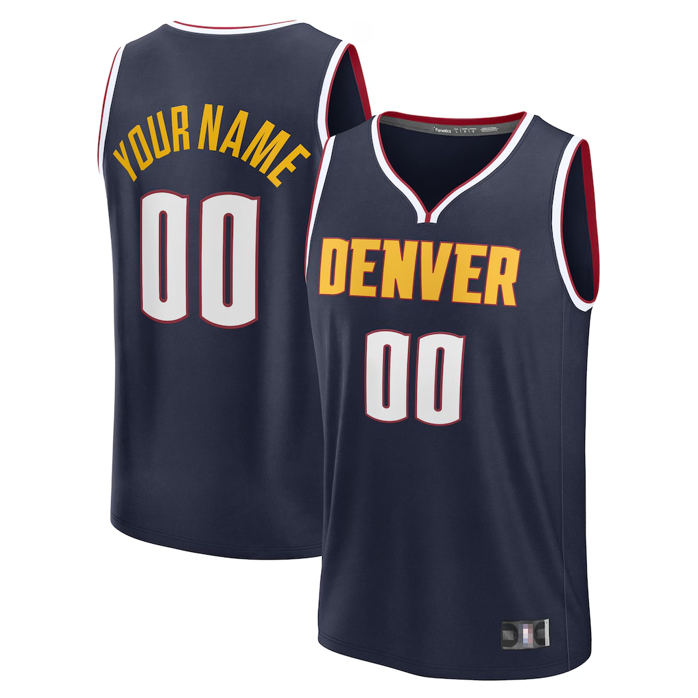 My Store Custom D.Nuggets  Navy Fast Break Jerseys - Icon Edition