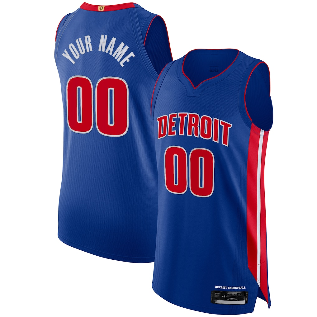 My Store Custom D.Pistons Blue Authentic Jerseys - Icon Edition