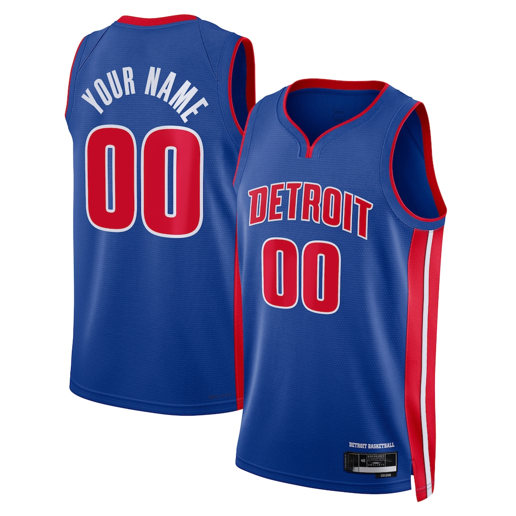My Store Custom D.Pistons Blue Swingman Jerseys - Icon Edition