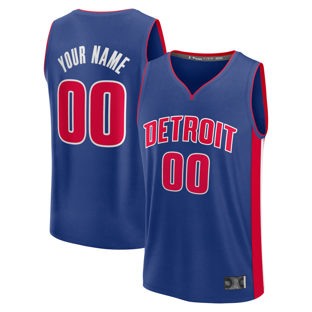 My Store Custom D.Pistons Blue Fast Break Jerseys - Icon Edition