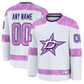 McAdo Custom D.Stars White 2024 Hockey Fights Cancer Practice Jerseys