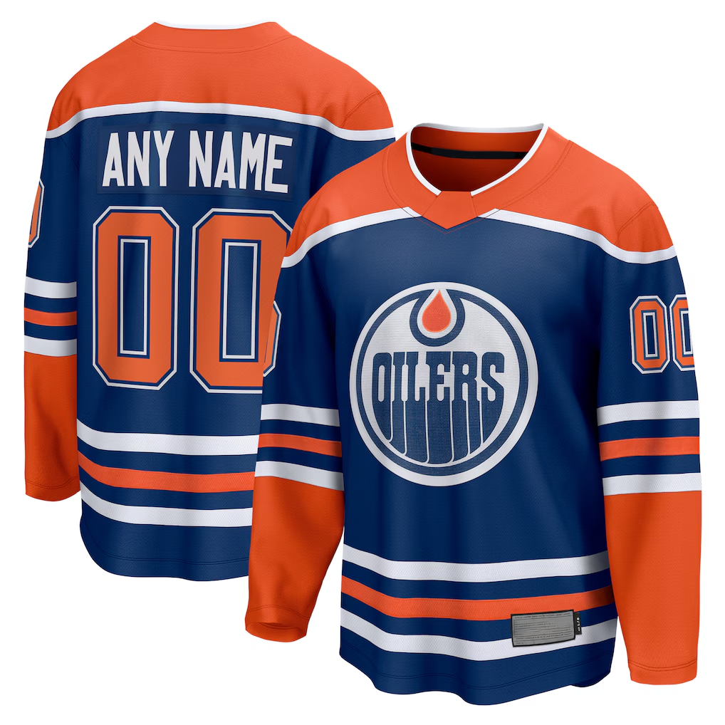 My Store Custom E.Oilers Royal Home Breakaway Jerseys