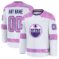 McAdo Custom E.Oilers White 2024 Hockey Fights Cancer Practice Jerseys