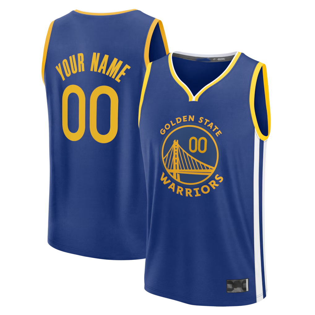 My Store Custom GS.Warriors Royal Fast Break Jerseys - Icon Edition