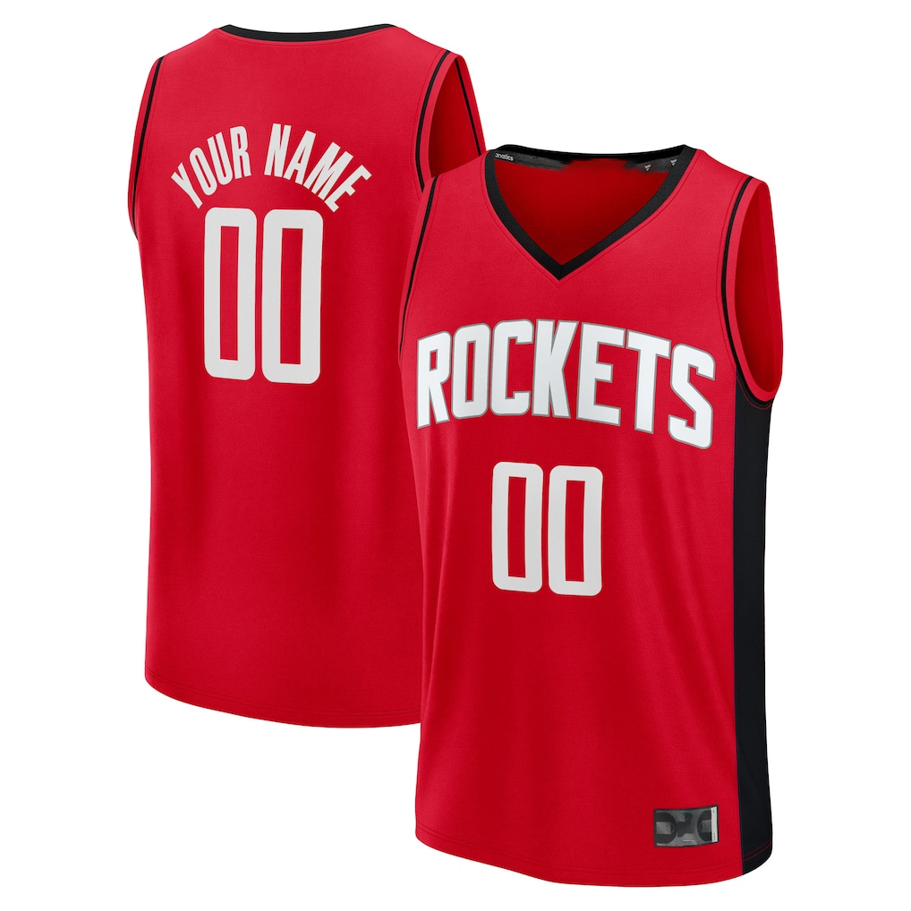 My Store Custom H.Rockets Red Fast Break Stitched Jerseys- Icon Edition