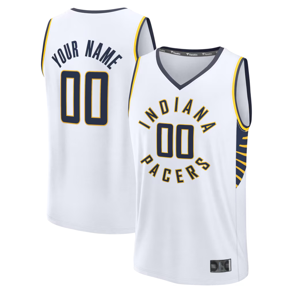 My Store Custom I.Pacers White Fast Break Jerseys - Icon Edition