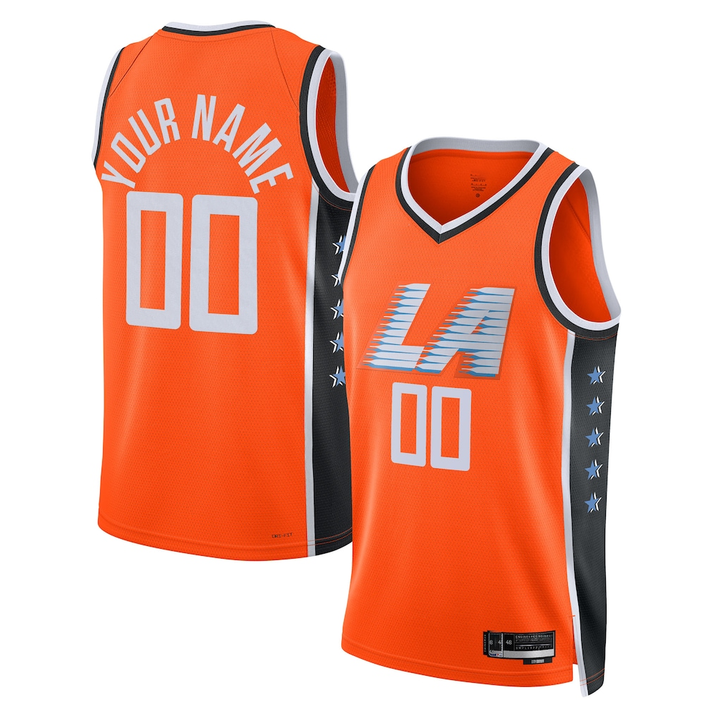 My Store Custom L.Clippers Orange 202526 City Edition Swingman Stitched Jerseys