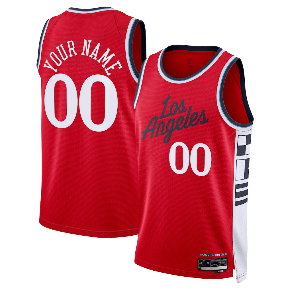 My Store Custom L.Clippers Red 202425 Swingman Stitched Jerseys- Statement Edition