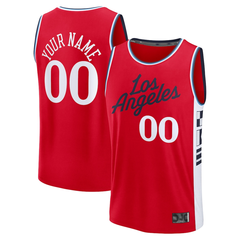 My Store Custom L.Clippers Red Fast Break Stitched Jerseys- Statement Edition