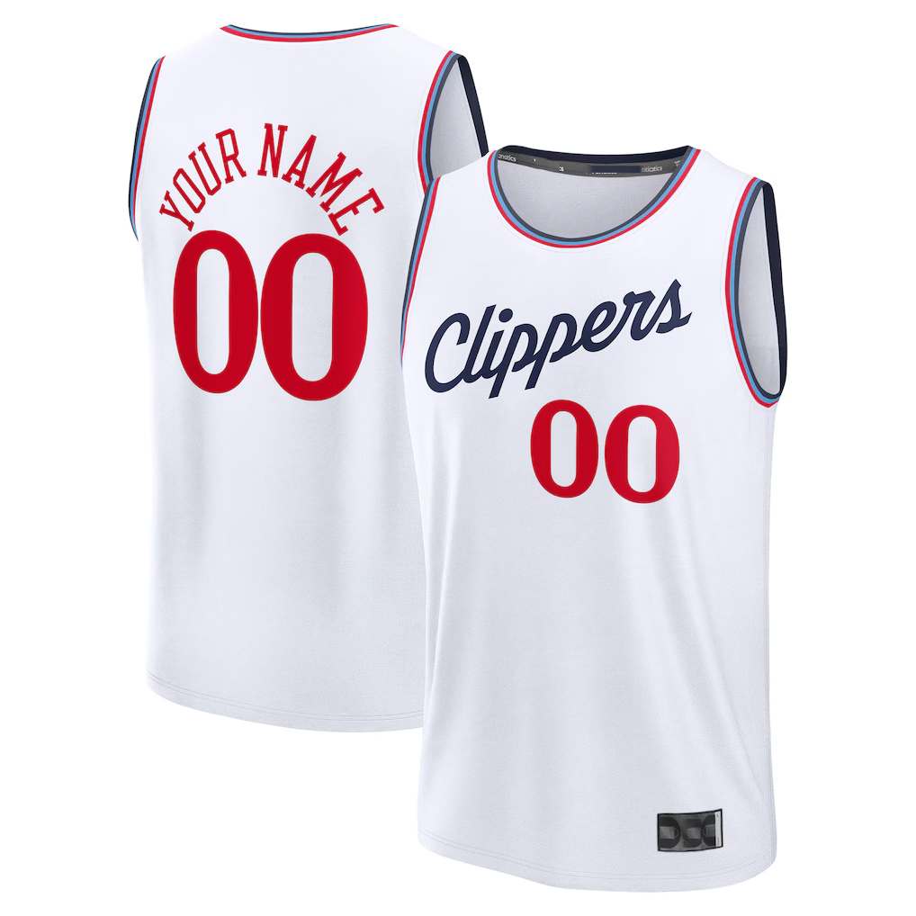 My Store Custom L.Clippers White Fast Break Stitched Jerseys- Association Edition