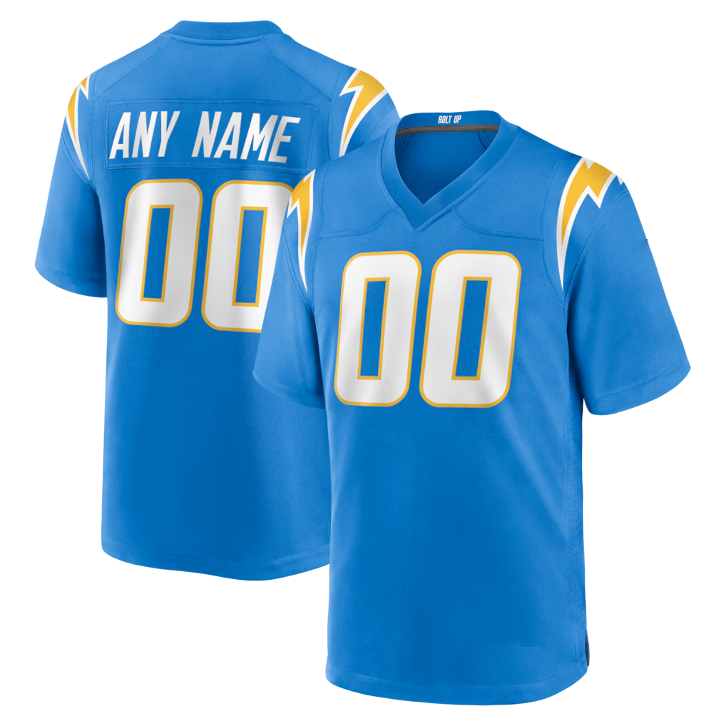 My Store Custom LA.Chargers Los Angeles Chargers Powder Blue Stitched Jerseys