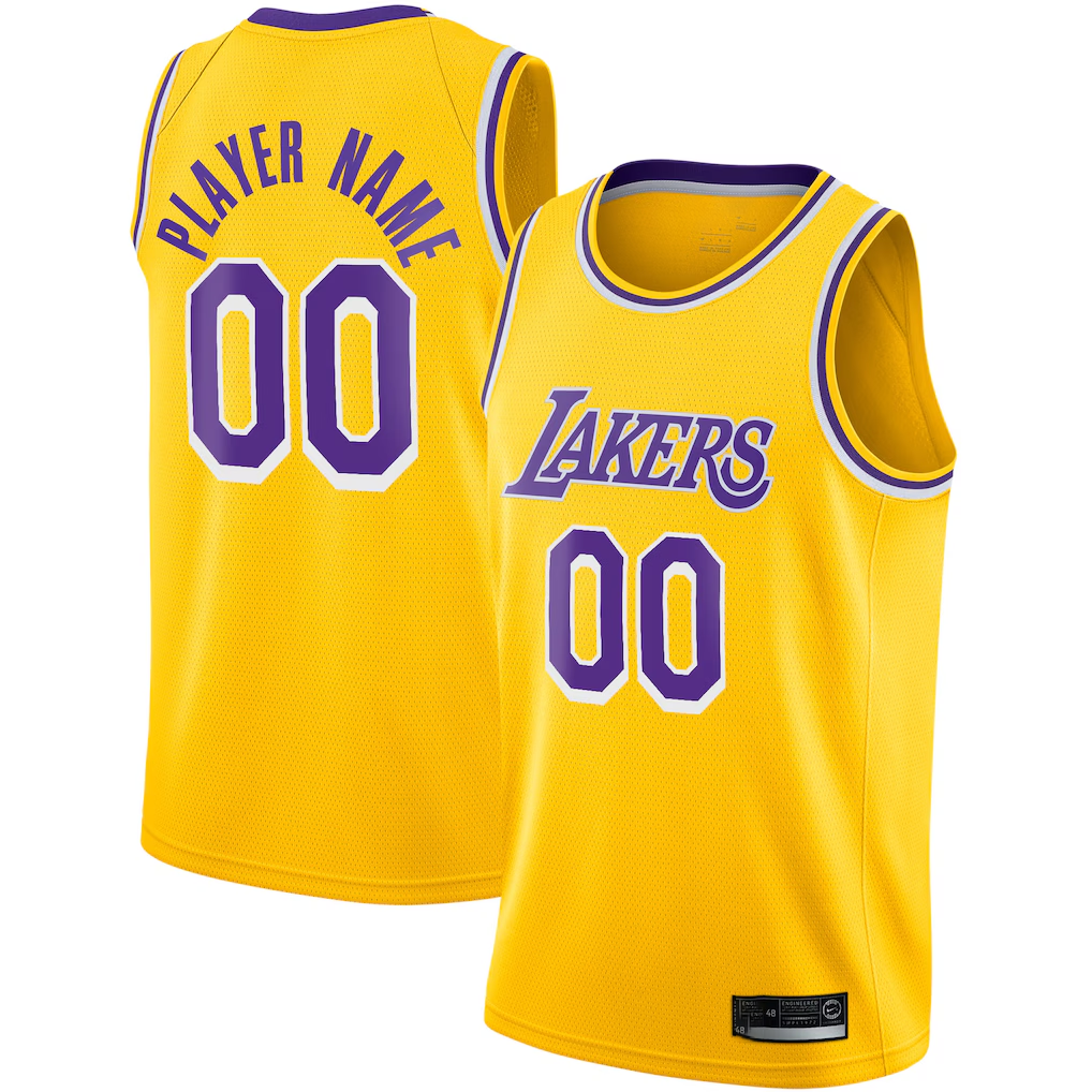 My Store Custom LA.Lakers Gold 202021 Swingman Stitched Jerseys - Icon Edition