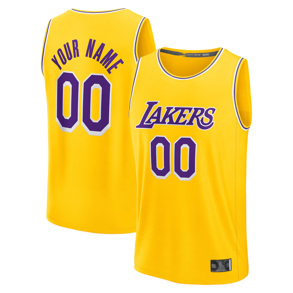My Store Custom LA.Lakers Gold Fast Break Stitched Jerseys - Icon Edition