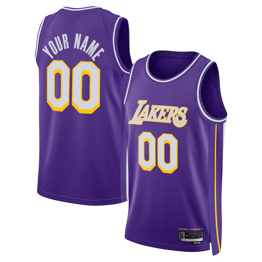 My Store Custom LA.Lakers Purple Swingman Stitched Jerseys - Statement Edition