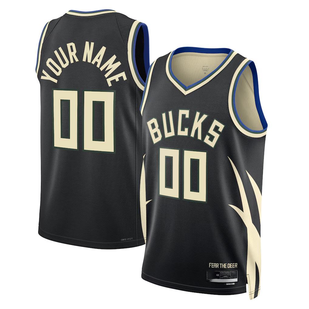 My Store Custom M.Bucks Black 202223 Swingman Jerseys - Statement Edition