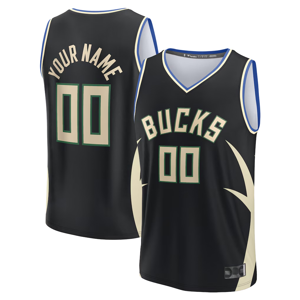 My Store Custom M.Bucks  Black Fast Break Jerseys - Statement Edition