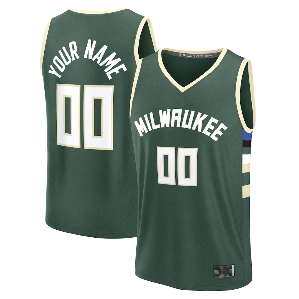 My Store Custom M.Bucks Green Fast Break Jerseys - Icon Edition
